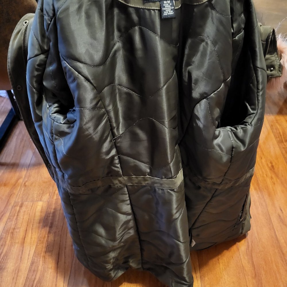 Customizable Faux-Fur-Trim Anorak Coat - Picture 5 of 8